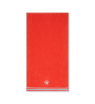 Serviette Trousse Sporty Chic - Carré Blanc - Corail