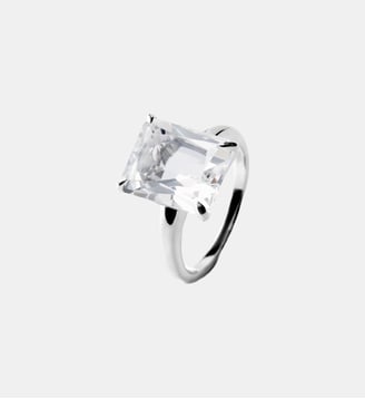 Bague solitaire en argent 925 avec quartz blanc - Aristocrazy - Argenté