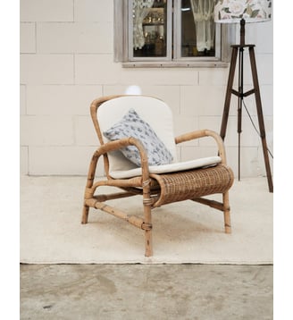 Fauteuil en osier Ernest N°1605- Produit chiné - Debongout - Bois clair