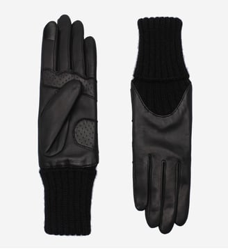 Gants Cécilia Mobilité Femme Cuir Doublés Cachemire - Agnelle - Noir