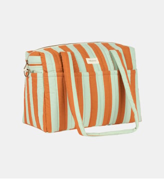 Sac pour poussette Stories Édition limitée - Nobodinoz - Green orange stripes