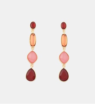 Boucles d'oreilles pierres facettées roses et bordeaux - Balaboosté - Bordeaux
