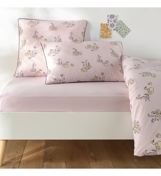 Drap-housse enfant 50% coton lavé recyclé - La Redoute Interieurs - Blanc lilas