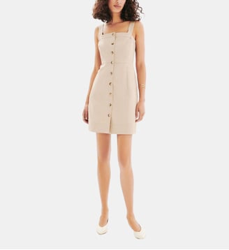 Robe ravy2 - Motif uni - Coton - Coupe cintrée - Caroll - Taupe