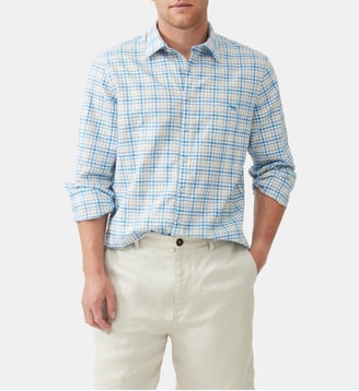 Chemise à carreaux droite en coton et lin Gebbies Valley - Rodd & Gunn - Rivière