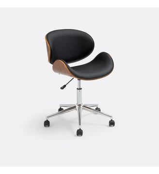 Fauteuil de bureau à roulettes - La Redoute Interieurs - Noyer et noir