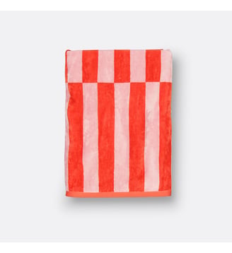 Drap de bain éponge velours - La Redoute Interieurs - Rose et rouge