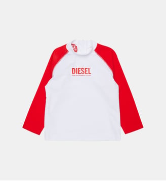 T-shirt à manches longues avec logo - Diesel Kids - Rouge
