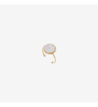 Bague nacre blanche plaquée or - LADY Caroline Najman