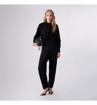 Veste en maille avec strass - Liu Jo - Noir et strass