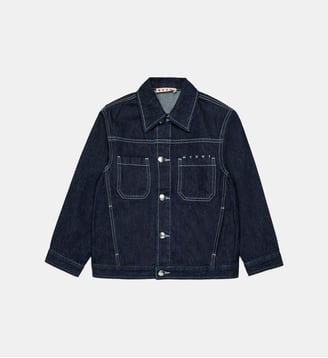 Veste en denim avec logo imprimé - Marni - Denim bleu
