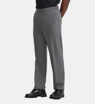 pantalon en toile de laine - Agnès b. - Chiné gris foncé