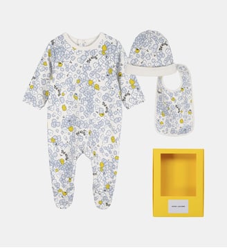 Ensemble pyjama, bonnet et bavoir - Marc Jacobs Kids - Crème
