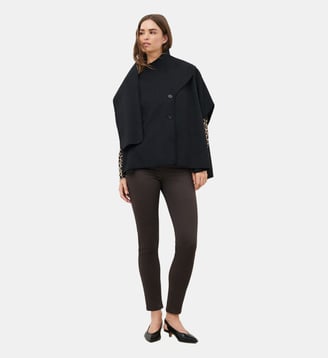 Poncho hestela - Motif uni - Polyester recycle - Caroll - Noir