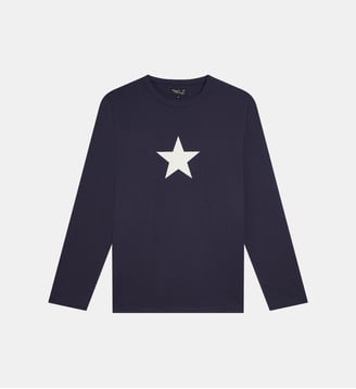 t-shirt en coton sérigraphié - Agnès b. - Bleu minorque