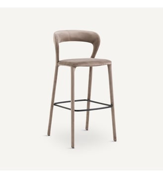 Tabouret de bar chêne massif H68 - La Redoute Interieurs - Gris