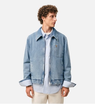 Blouson Zippé Ami De Coeur En Coton - AMI Paris - Bleu usé