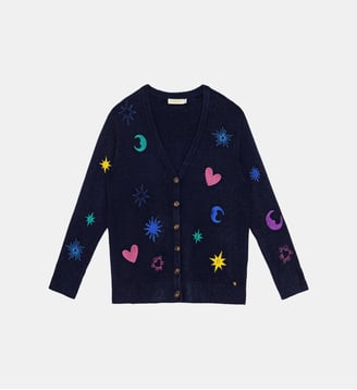 Gilet col rond imprimé broderie MOKA La Petite Etoile