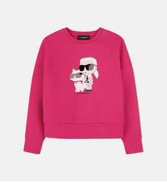Sweat-shirt avec imprimé - Karl Lagerfeld Kids - Rose tagada