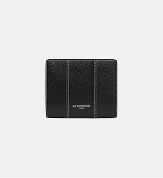 Petit portefeuille Marguerite en cuir grainé - Le Tanneur - Noir