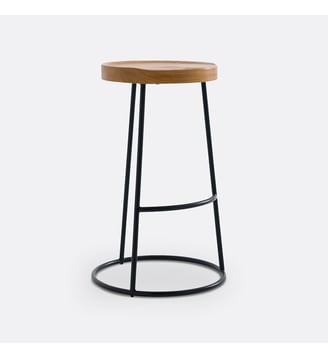 Tabouret de bar en orme H66 cm - La Redoute Interieurs - Naturel