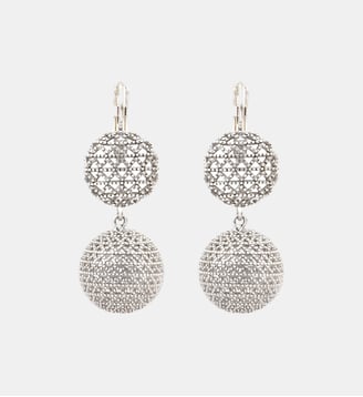 Boucles d'oreilles dormeuses doubles   - Betty - Satellite - Argenté