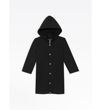 manteau ivan noir capuche amovible - Agnès b. - Noir