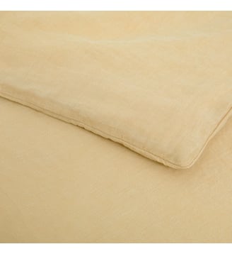 Housse de couette  en lin lavé - Desforges - Jaune clair