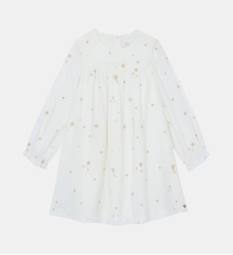 Robe -  col rond velours étoiles - Tartine Et Chocolat - Écru