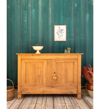 Buffet coffre en bois Gilbert N°1726- Produit chiné - Debongout - Bois clair