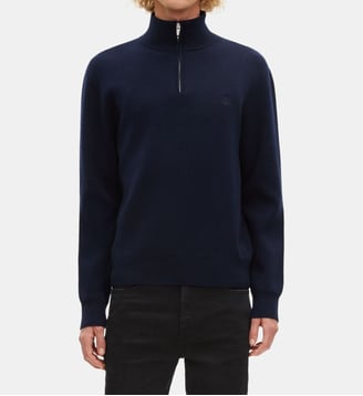 Pull col camionneur double face - The Kooples - Bleu marine