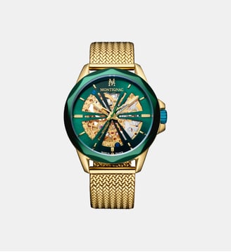 Montre automatique Round Vert, Doré MOW1207 - Montignac - Doré