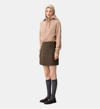 Jupe portefeuille carreaux - Claudie Pierlot - Bicolore