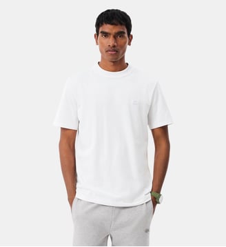 T-shirt Commuter Piqué marquage jacquard - Lacoste - Blanc