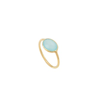 Bague onyx plaquée or - SERTI PM - Caroline Najman - Bleu