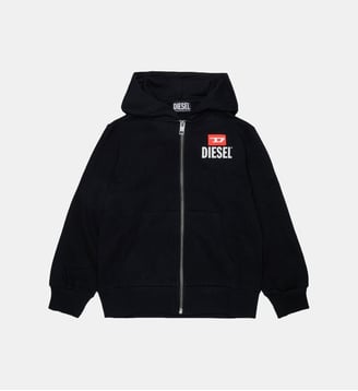 Sweat-shirt zippé intégralement avec logo - Diesel Kids - Noir