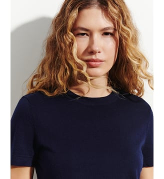 T-shirt droit en coton et cachemire Bompard
