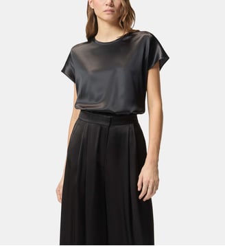 Blouse à manches courtes en satin Pinko