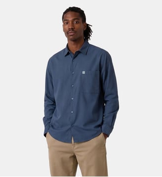 Chemise manches longues twill stretch - Serge Blanco - Bleu