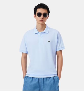 Polo droit coton piqué L.12.12 - Lacoste - Bleu clair ruisseau