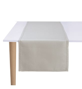 Chemin de table Portofino Géo 100% lin - Le Jacquard Francais - Sabbia