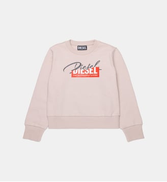 Sweat-shirt col rond avec logo - Diesel Kids - Vieux rose