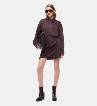 Robe courte boutonnée - Pinko - Marron brun foncé