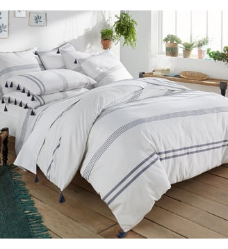 Housse de couette coton - La Redoute Interieurs - Blanc et bleu