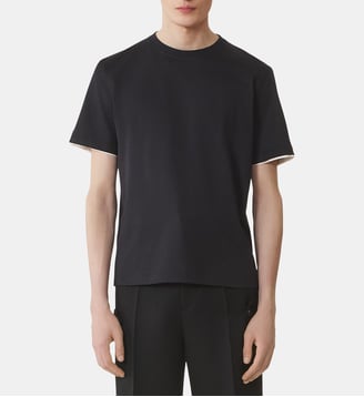 T-Shirt Détail Soie En Coton - Lanvin - Noir