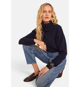 Pull Col Roulé À Manches Longues En Laine Antonin - Maison 123 - Marine