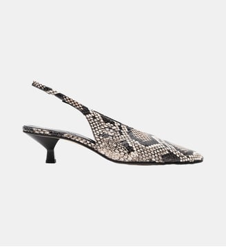 Elki - Slingback En Cuir Imprimé Serpent - Parallèle - Naturel