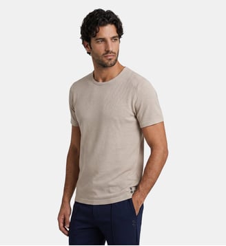 T-shirt Eyelet Edition en piqué de coton - Ron Dorff - Beige