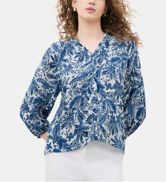 Chemise caubie2 - Motif imprimé - Viscose - Caroll - Bleu