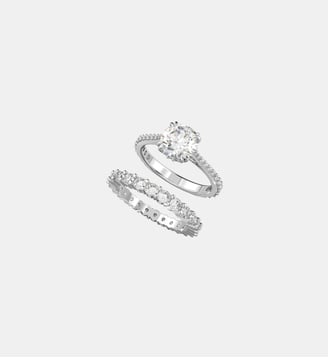 Bague Stilla, Parure (2), Taille Rond, Métal rhodié - Swarovski - White et rrhodium plated